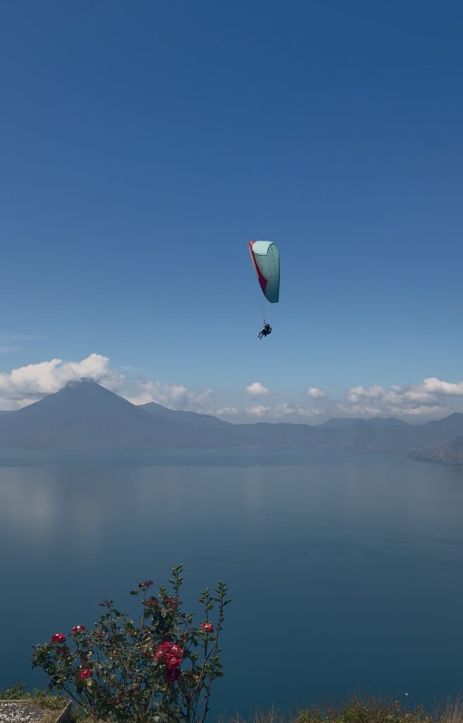 paragliding over lake antitlan