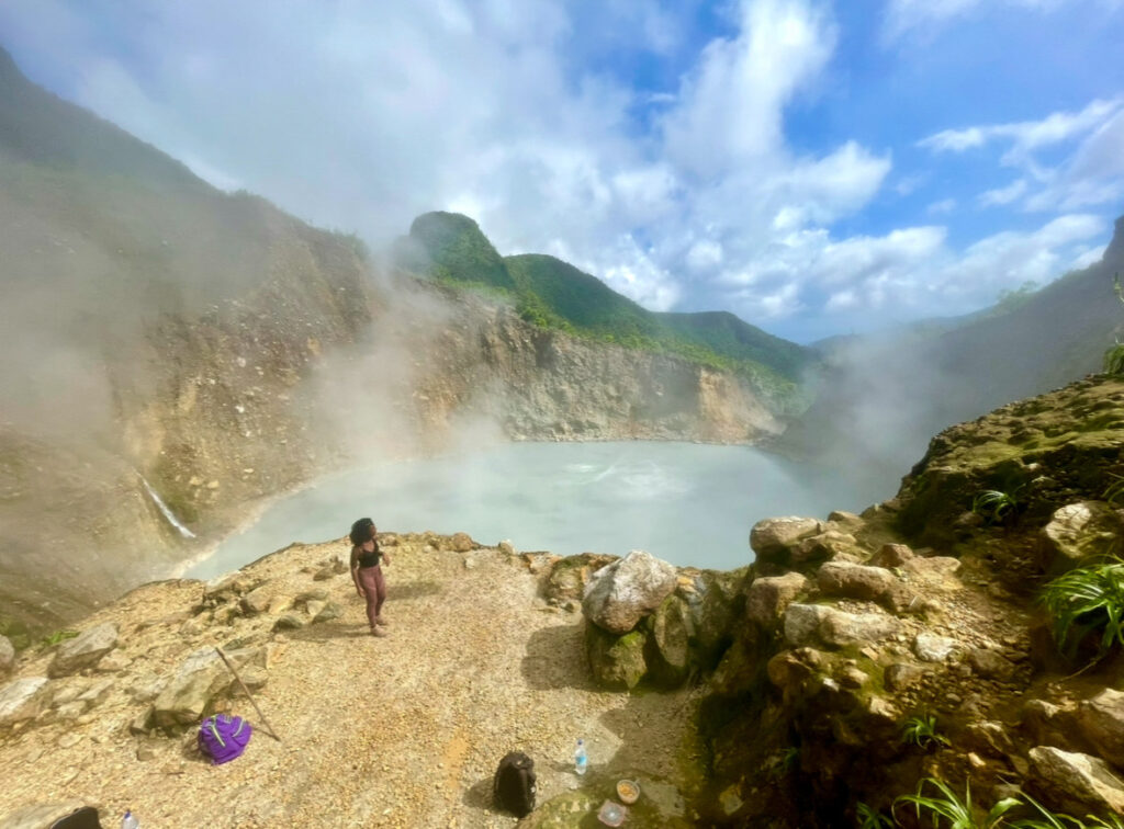 taking in the views of the boiling lake in dominica